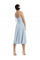 Comprimento Midi Azul Céu Claro Sem Mangas Linha A Vestidos de Madrinha / Vestidos de Festa / Vestidos de Cocktail / Vestidos de Homecoming Por Atacado