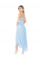 Comprimento Midi Azul Céu Claro Sem Mangas Linha A Buraco da fechadura Vestidos de Madrinha / Vestidos de Cocktail / Vestidos de Homecoming Por Atacado