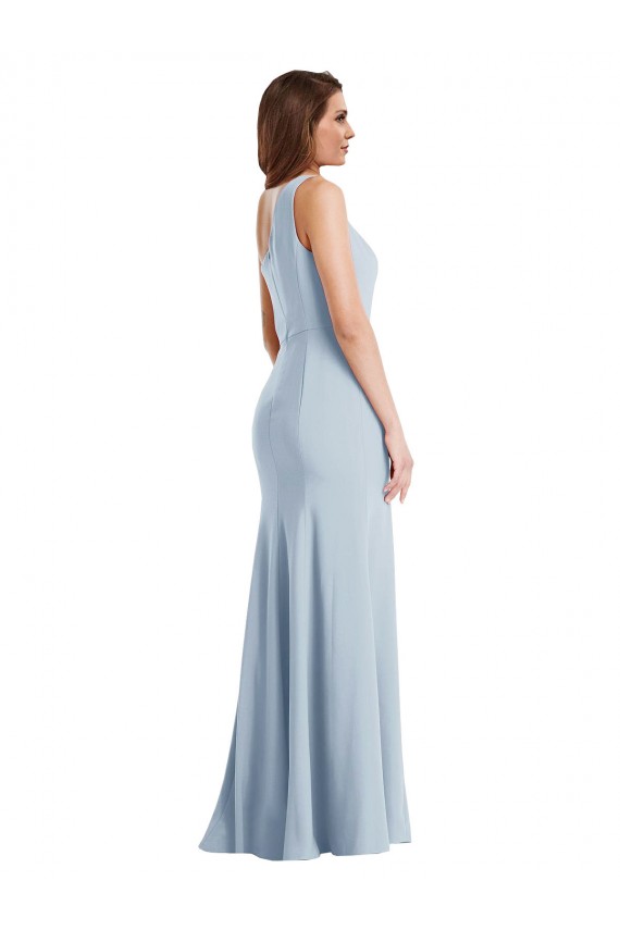 Comprimento Chão Azul Céu Claro Sem Mangas Trombeta Vestidos de Madrinha / Vestidos de Noite / Vestidos de Festa Por Atacado