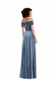 Comprimento Chão Azul Empoeirado Sem Mangas Linha A Vestidos de Madrinha / Vestidos de Festa Por Atacado