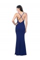 Comprimento Chão Azul Real Sem Mangas Bainha Criss Cruz Vestidos de Madrinha / Vestidos de Noite / Vestidos de Festa Por Atacado