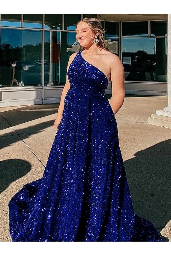 Comboio Varredela Azul Real Sem Mangas Linha A Vestidos de Festa Por Atacado