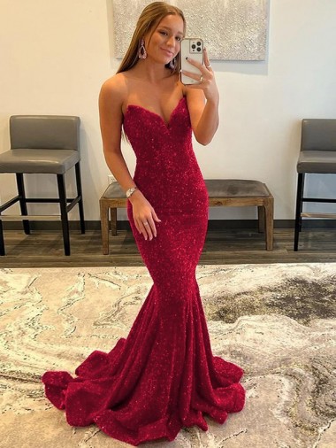 Comboio Varredela Borgonha Sem Mangas Bainha Vestidos de Festa Por Atacado