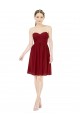 Comprimento Joelho Borgonha Sem Mangas Linha A Amor Vestidos de Madrinha / Vestidos de Cocktail / Vestidos de Homecoming Por Atacado