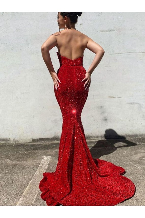 Comboio Corte Borgonha Sem Mangas Sereia Vestidos de Festa Por Atacado