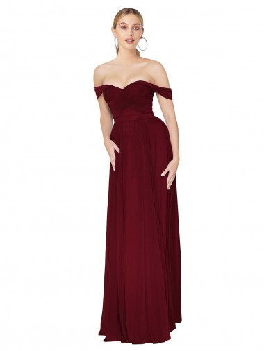Comprimento Chão Borgonha Sem Mangas Sereia Vestidos de Madrinha / Vestidos de Noite / Vestidos de Festa Por Atacado