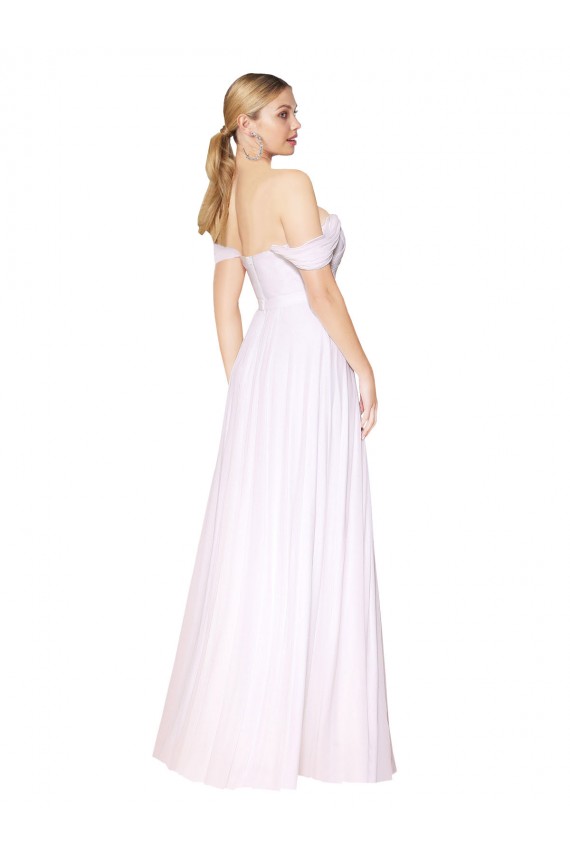 Comprimento Chão Branco Sem Mangas Linha A Vestidos de Madrinha / Vestidos de Noite / Vestidos de Festa Por Atacado