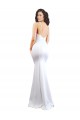 Comprimento Chão Branco Sem Mangas Sereia Lombar Alças finas Vestidos de Madrinha / Vestidos de Noite / Vestidos de Festa Por Atacado