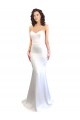 Comprimento Chão Branco Sem Mangas Sereia Lombar Vestidos de Madrinha / Vestidos de Noite / Vestidos de Festa Por Atacado