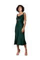 Comprimento Midi Caçador Verde Sem Mangas Bainha Vestidos de Madrinha / Vestidos de Noite / Vestidos de Festa Por Atacado