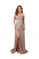 Comprimento Chão Champanhe Sem Mangas Linha A Vestidos de Madrinha / Vestidos de Noite / Vestidos de Festa Por Atacado