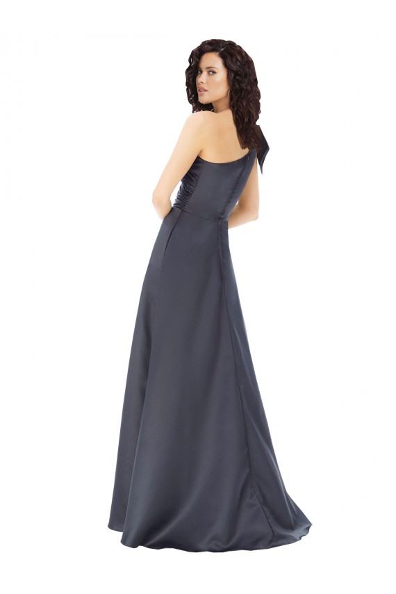 Comprimento Chão Cinza Ardósia Sem Mangas Linha A Vestidos de Madrinha / Vestidos de Noite / Vestidos de Festa Por Atacado