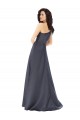 Comprimento Chão Cinza Ardósia Sem Mangas Linha A Vestidos de Madrinha / Vestidos de Noite / Vestidos de Festa Por Atacado