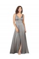 Comprimento Chão Cinza Pérola Sem Mangas Linha A Vestidos de Madrinha / Vestidos de Noite / Vestidos de Festa Por Atacado