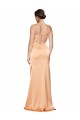 Comprimento Chão Cobre Claro Sem Mangas Bainha Criss Cruz Vestidos de Madrinha / Vestidos de Noite / Vestidos de Festa Por Atacado