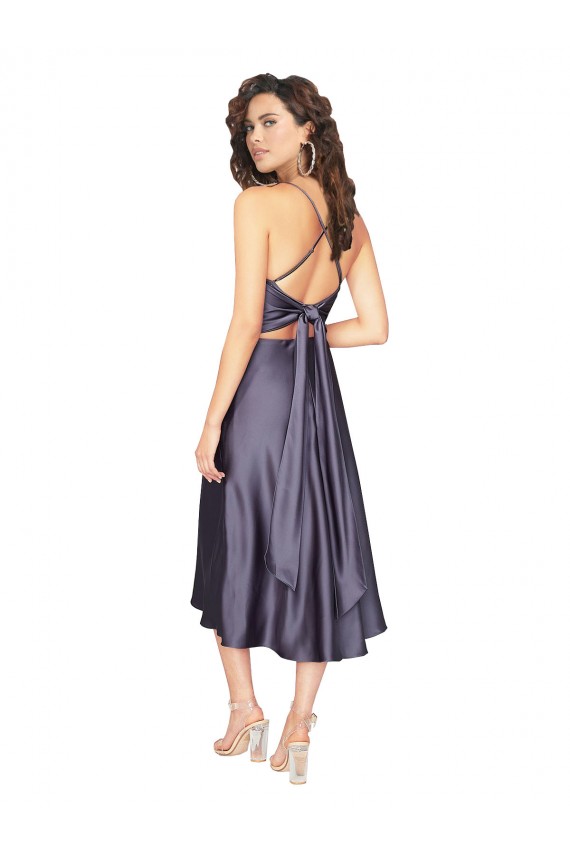 Comprimento Midi Crepúsculo Sem Mangas Linha A Buraco da fechadura Vestidos de Madrinha / Vestidos de Festa / Vestidos de Cocktail / Vestidos de Homecoming Por Atacado