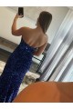Comboio Varredela Fúcsia Sem Mangas Bainha Longo Vestidos de Festa Por Atacado