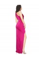 Comprimento Chão Fúcsia Sem Mangas Bainha Vestidos de Madrinha / Vestidos de Noite / Vestidos de Festa Por Atacado