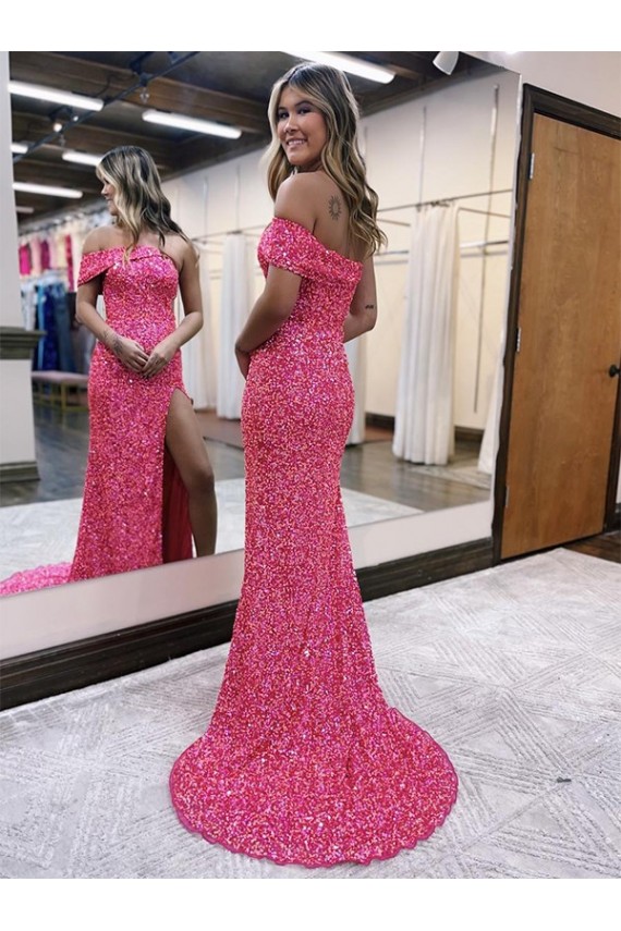 Comboio Varredela Fúcsia Sem Mangas Bainha Vestidos de Festa Por Atacado