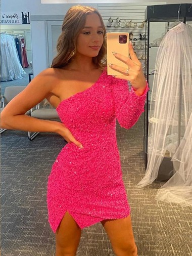 Curto Mangas Compridas Bainha Vestidos de Festa Por Atacado