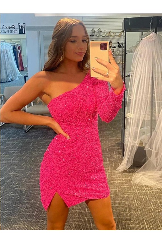 Curto Mangas Compridas Bainha Vestidos de Festa Por Atacado