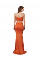 Comprimento Chão Laranja Sem Mangas Sereia Vestidos de Madrinha / Vestidos de Noite / Vestidos de Festa Por Atacado