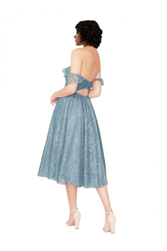 Comprimento Joelho Sem Mangas Linha A Buraco da fechadura Vestidos de Madrinha / Vestidos de Cocktail / Vestidos de Homecoming Por Atacado