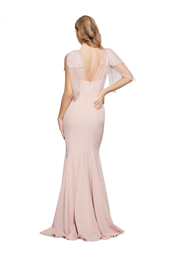 Comprimento Chão Malva Sem Mangas Bainha Lombar Vestidos de Madrinha / Vestidos de Noite / Vestidos de Festa Por Atacado