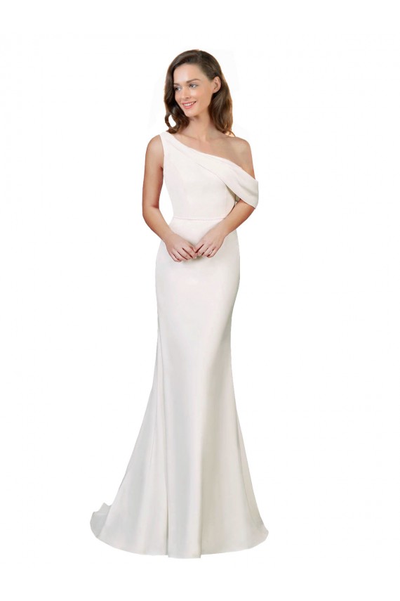 Comboio Varredela Marfim Sem Mangas Bainha Vestidos de Madrinha / Vestidos de Noite / Vestidos de Festa Por Atacado