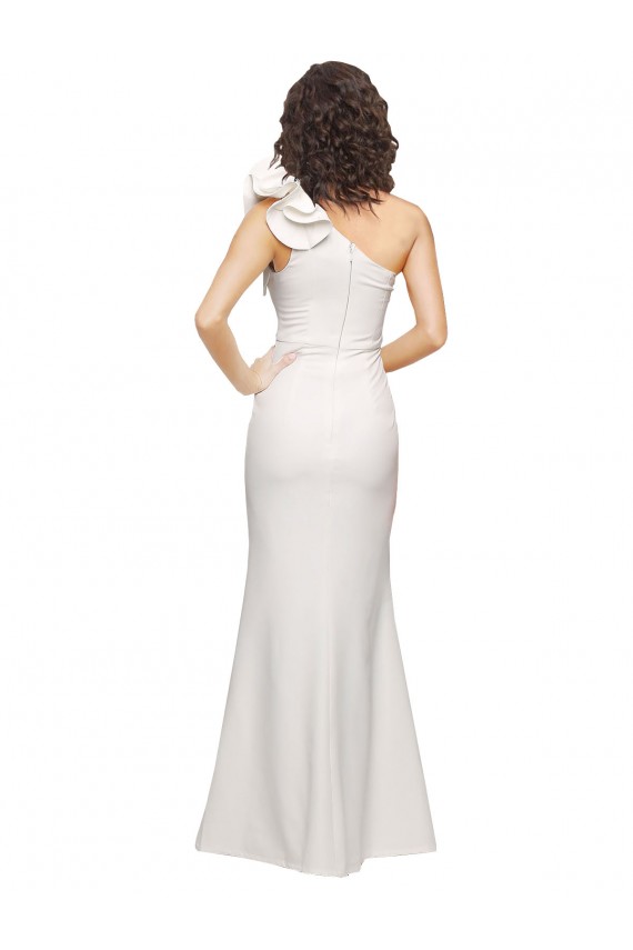 Comprimento Chão Marfim Sem Mangas Bainha Vestidos de Madrinha / Vestidos de Noite / Vestidos de Festa Por Atacado
