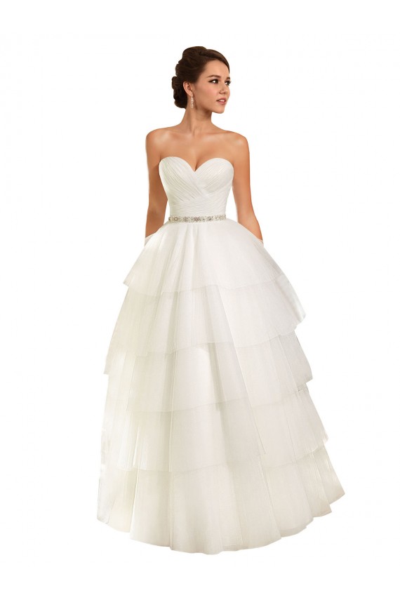 Amor Marfim Sem Mangas Vestido de Baile Vestidos de Noiva Por Atacado