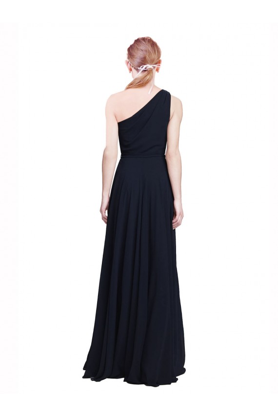 Comprimento Chão Marinha Negra Sem Mangas Linha A Vestido de Madrinha / Vestido de Noite Por Atacado