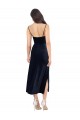 Comprimento Midi Marinha Negra Sem Mangas Coluna Lombar Vestidos de Madrinha / Vestidos de Noite / Vestidos de Festa Por Atacado