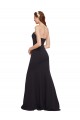 Comprimento Chão Marinha Negra Sem Mangas Linha A Lombar Crepe Esticado Longo Vestidos de Madrinha / Vestidos de Noite / Vestidos de Festa Por Atacado
