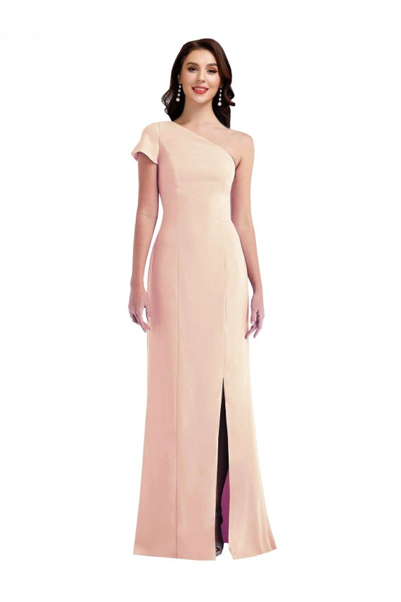 Comprimento Chão Nu Mangas Curtas Trombeta Vestidos de Madrinha / Vestidos de Noite / Vestidos de Festa Por Atacado
