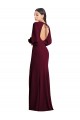 Comprimento Chão Ouro Borgonha Mangas Bufantes Trombeta Abrir de volta Vestidos de Madrinha / Vestidos de Noite / Vestidos de Festa Por Atacado