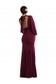 Comprimento Chão Ouro Borgonha Mangas Compridas, Mangas Bispo Trombeta Abrir de volta Vestidos de Madrinha / Vestidos de Noite / Vestidos de Festa Por Atacado