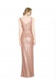 Comprimento Chão Ouro Rosa Sem Mangas Bainha Vestidos de Madrinha / Vestidos de Noite / Vestidos de Festa Por Atacado