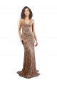 Comprimento Chão Ouro Rosa Sem Mangas Sereia Abrir de volta Vestidos de Madrinha / Vestidos de Noite / Vestidos de Festa Por Atacado