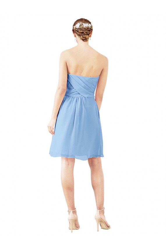 Comprimento Joelho Pervinca Sem Mangas Linha A Abrir de volta Vestidos de Madrinha / Vestidos de Cocktail / Vestidos de Homecoming Por Atacado