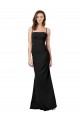Comprimento Chão Preto Sem Mangas Bainha Lombar Alças finas Vestidos de Madrinha / Vestidos de Noite / Vestidos de Festa Por Atacado