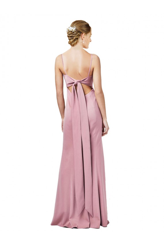Comprimento Chão Preto Sem Mangas Bainha Lombar Alças finas Vestidos de Madrinha / Vestidos de Noite / Vestidos de Festa Por Atacado