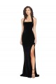 Comprimento Chão Preto Sem Mangas Bainha Lombar Vestidos de Madrinha / Vestidos de Festa Por Atacado