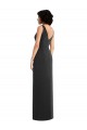 Comprimento Chão Preto Sem Mangas Bainha Costas em V Vestidos de Madrinha / Vestidos de Noite / Vestidos de Festa Por Atacado