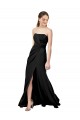 Comprimento Chão Preto Sem Mangas Bainha Lombar Vestidos de Madrinha / Vestidos de Noite / Vestidos de Festa Por Atacado