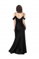 Comprimento Chão Preto Sem Mangas Linha A Lombar Fora do Ombro Vestidos de Madrinha / Vestidos de Noite / Vestidos de Festa Por Atacado