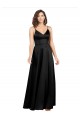 Comprimento Chão Preto Sem Mangas Linha A Costas em V Vestidos de Madrinha / Vestidos de Noite / Vestidos de Festa Por Atacado