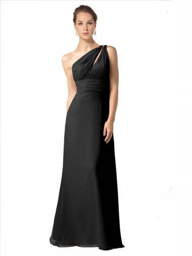 Comprimento Chão Preto Sem Mangas Linha A Vestido de Noite / Vestidos de Madrinha Por Atacado