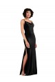 Comprimento Chão Preto Sem Mangas Coluna Lombar Vestidos de Madrinha / Vestidos de Noite / Vestidos de Festa Por Atacado