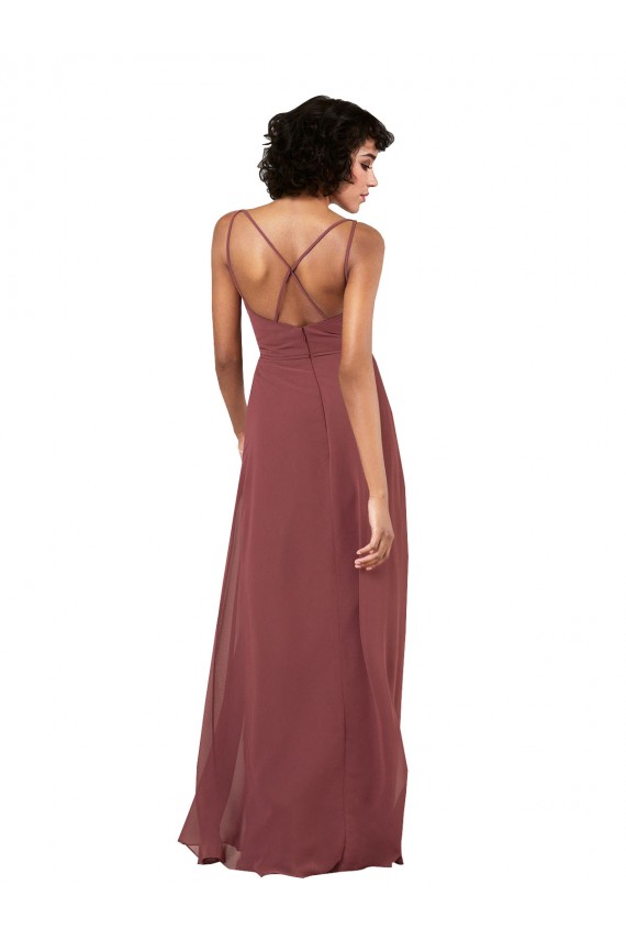 Comprimento Chão Preto Sem Mangas Coluna Criss Cruz Vestidos de Madrinha / Vestidos de Noite Por Atacado